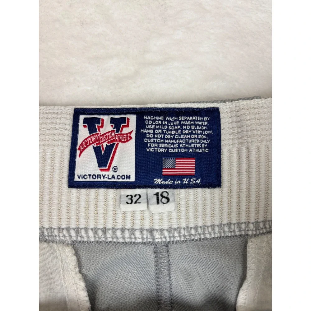 Victory Custom Athletic Mens Baseball Pants Grey 32x18 & 32x19 USA Made Lot of 2